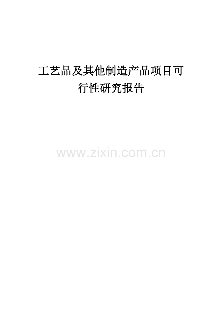 2024年工艺品及其他制造产品项目可行性研究报告.docx_第1页