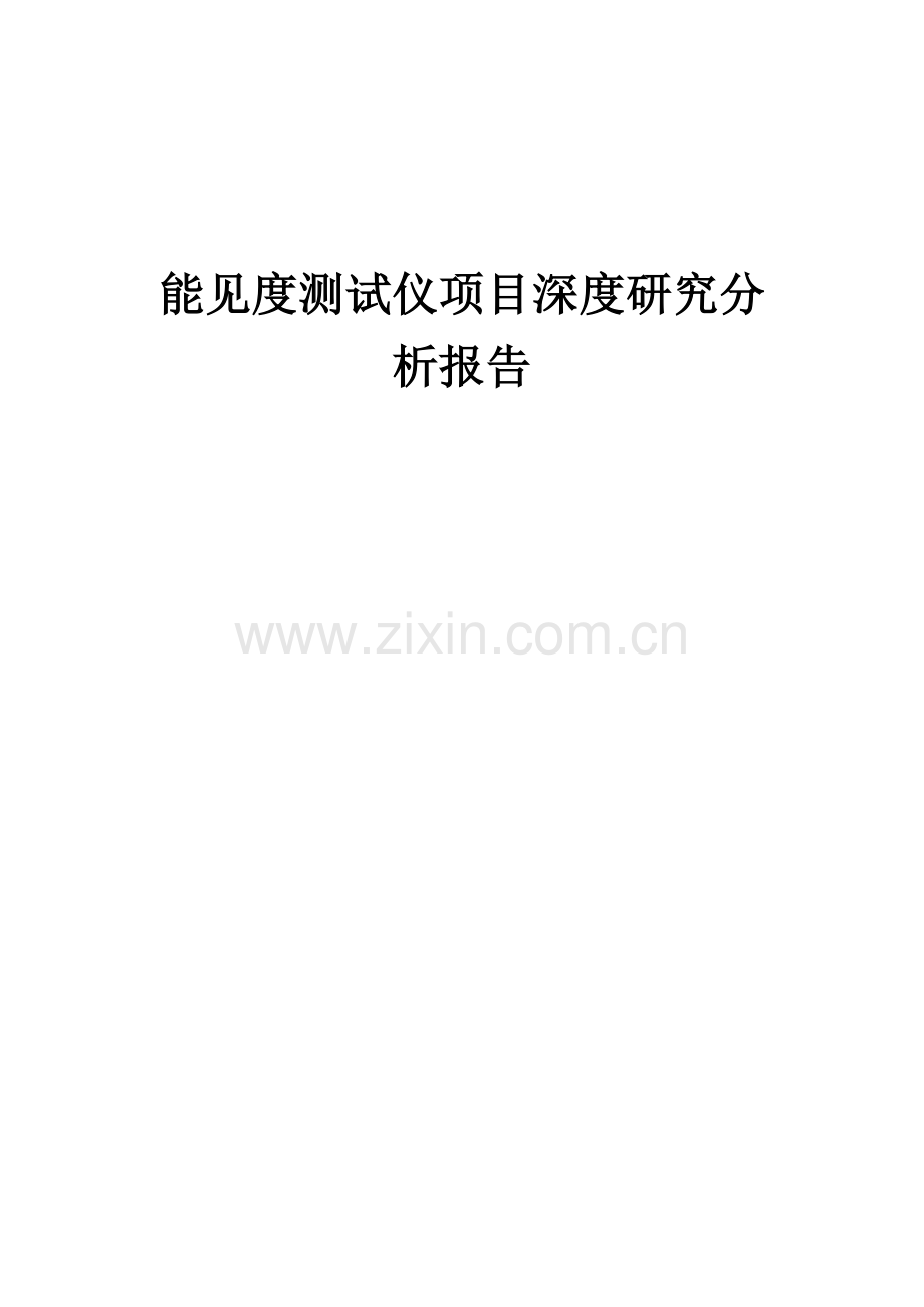 2024年能见度测试仪项目深度研究分析报告.docx_第1页
