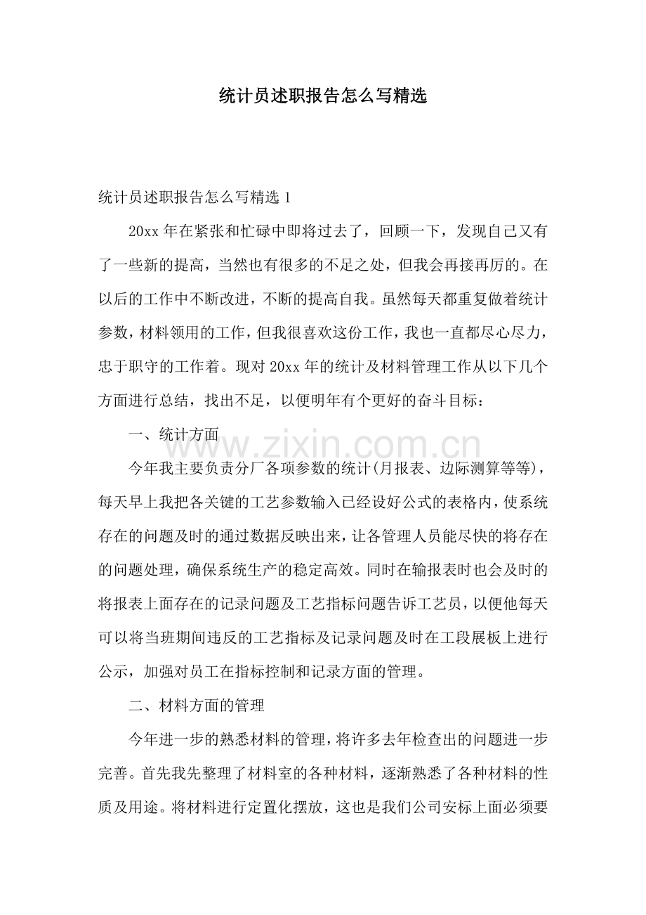 统计员述职报告怎么写.doc_第1页