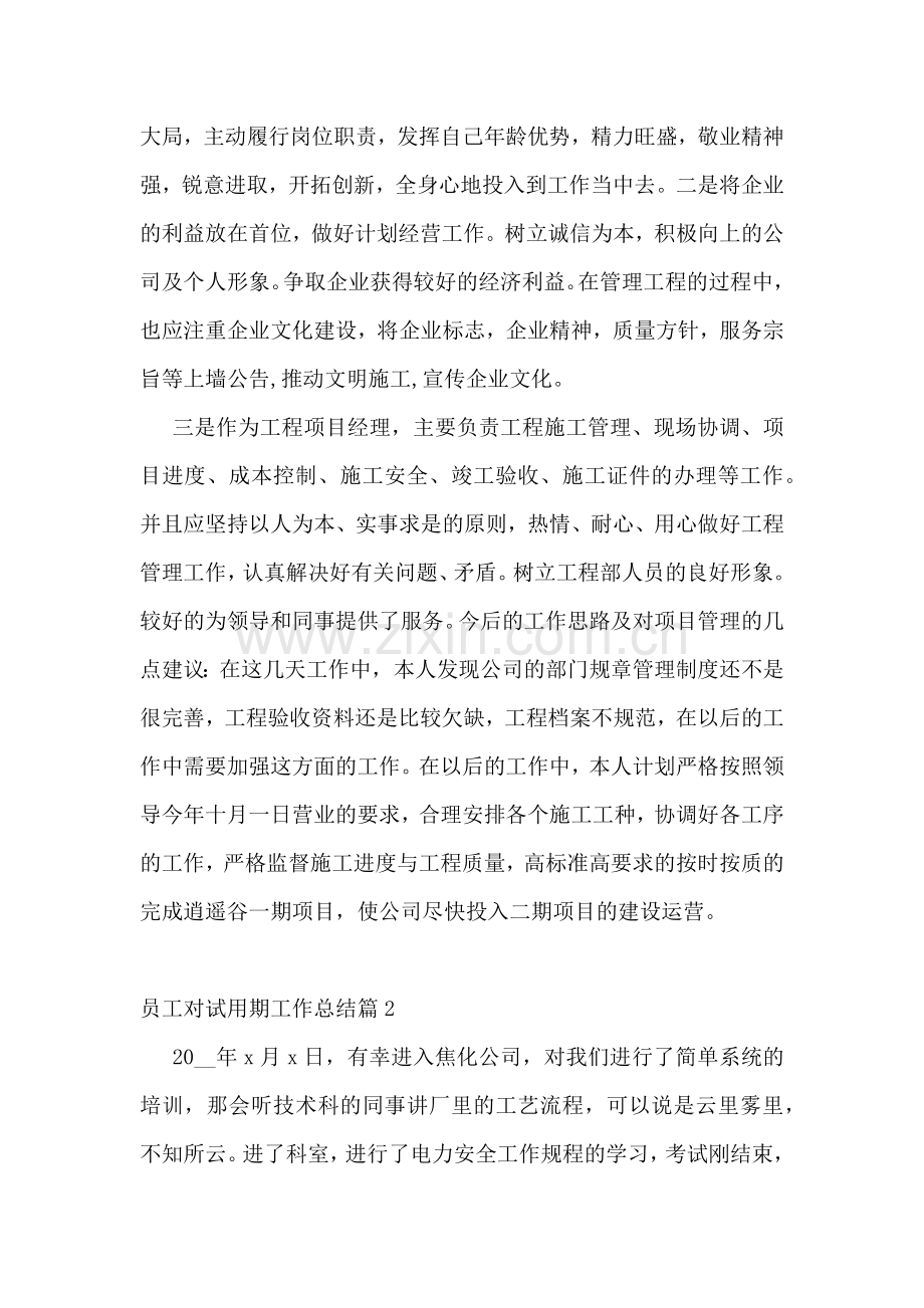 员工对试用期工作总结通用(10篇).docx_第2页