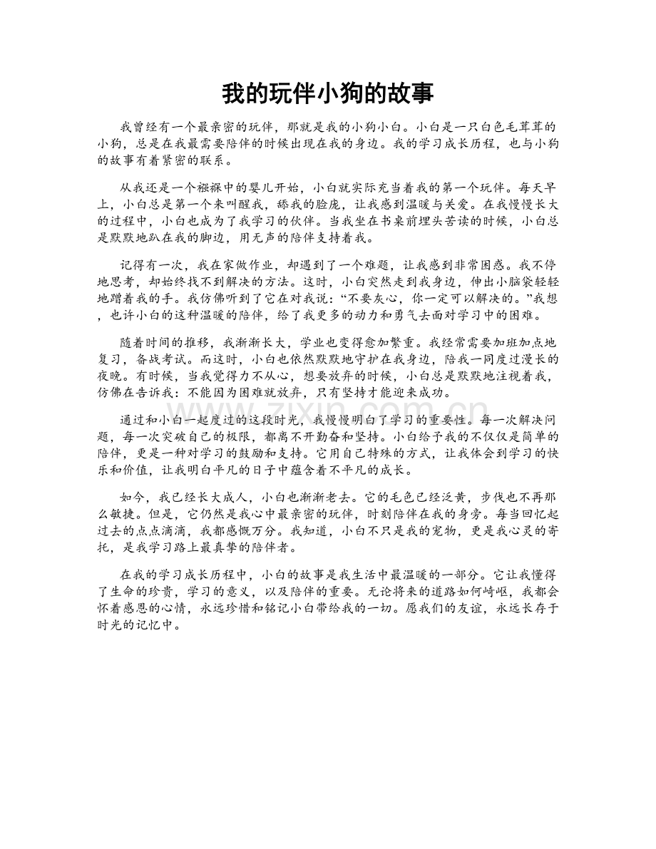 我的玩伴小狗的故事.doc_第1页