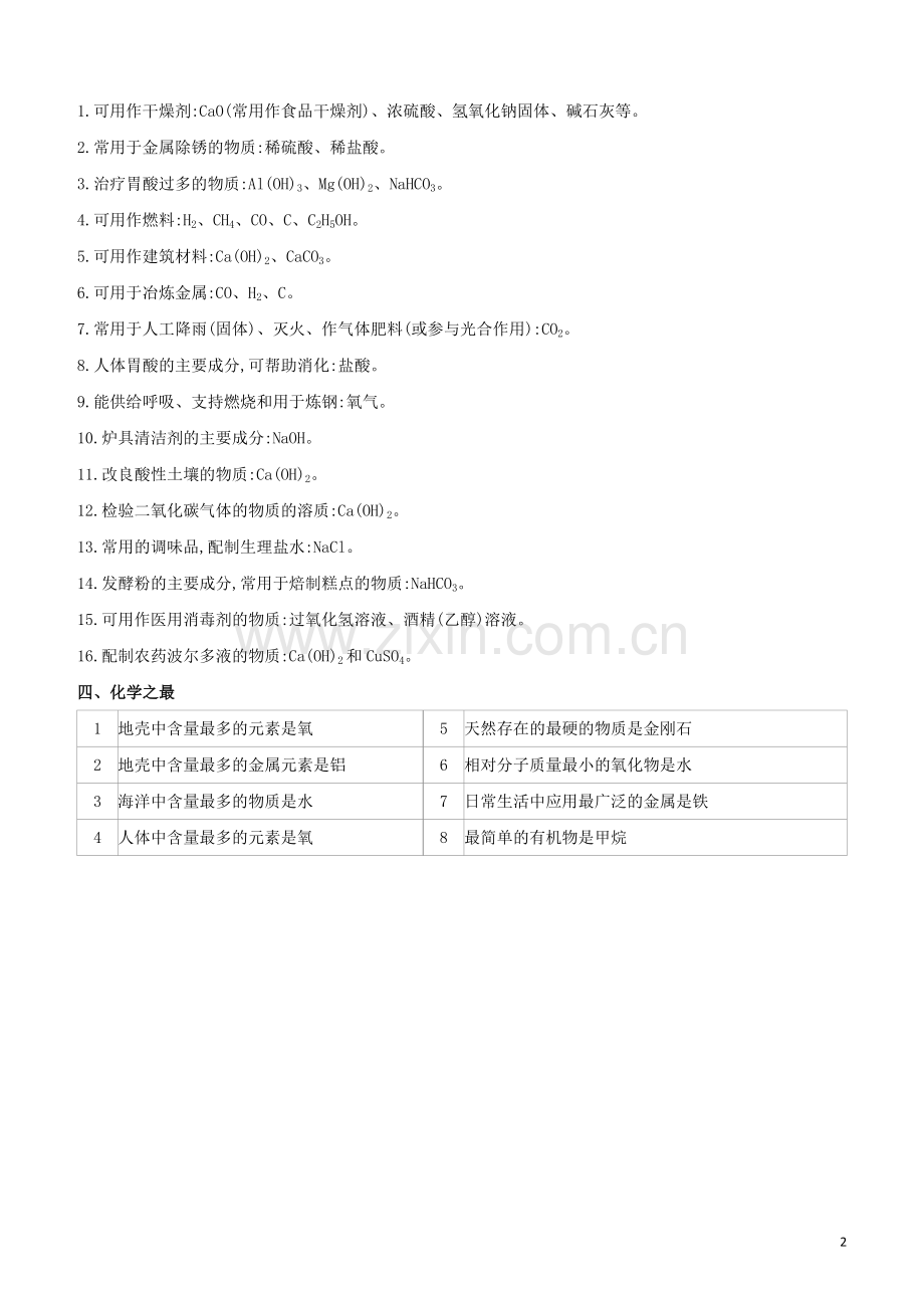 徐州专版2020中考化学复习方案第9部分推断题题眼试题.docx_第2页