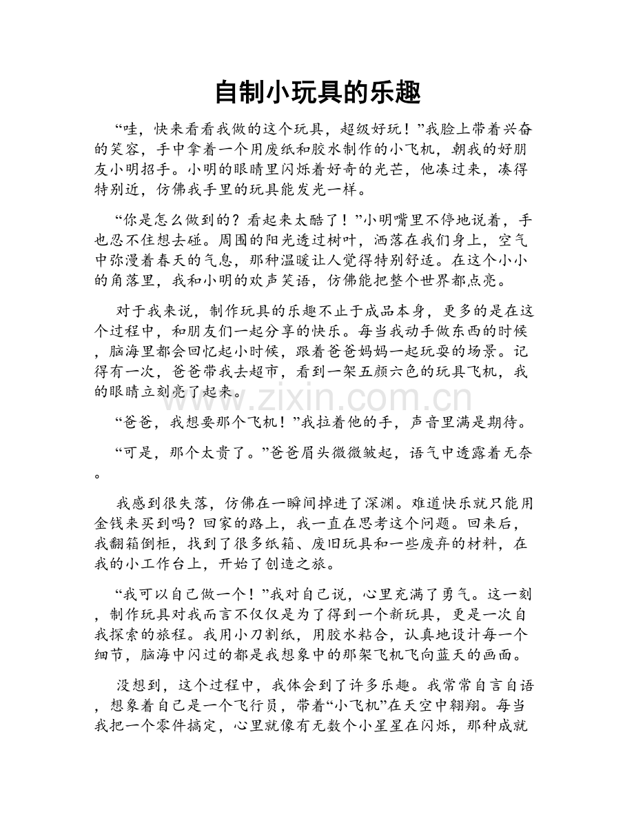 自制小玩具的乐趣.doc_第1页