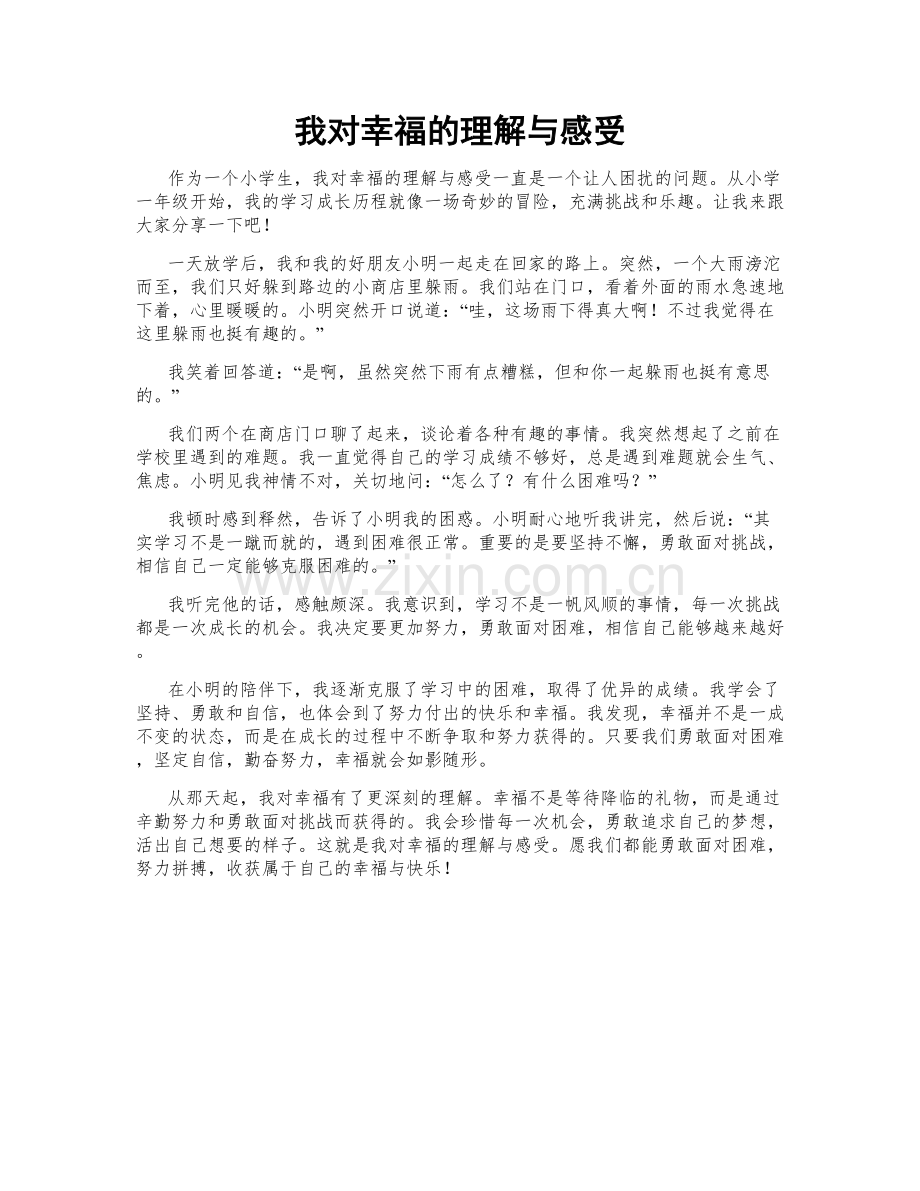 我对幸福的理解与感受.doc_第1页