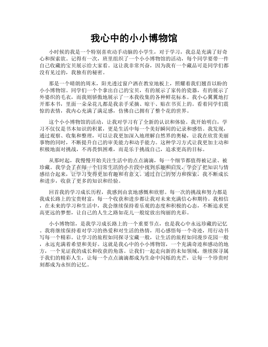 我心中的小小博物馆.doc_第1页