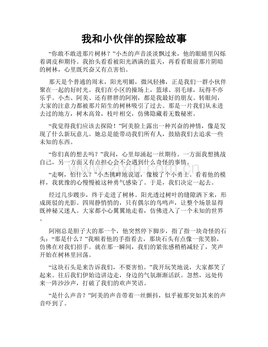 我和小伙伴的探险故事.doc_第1页