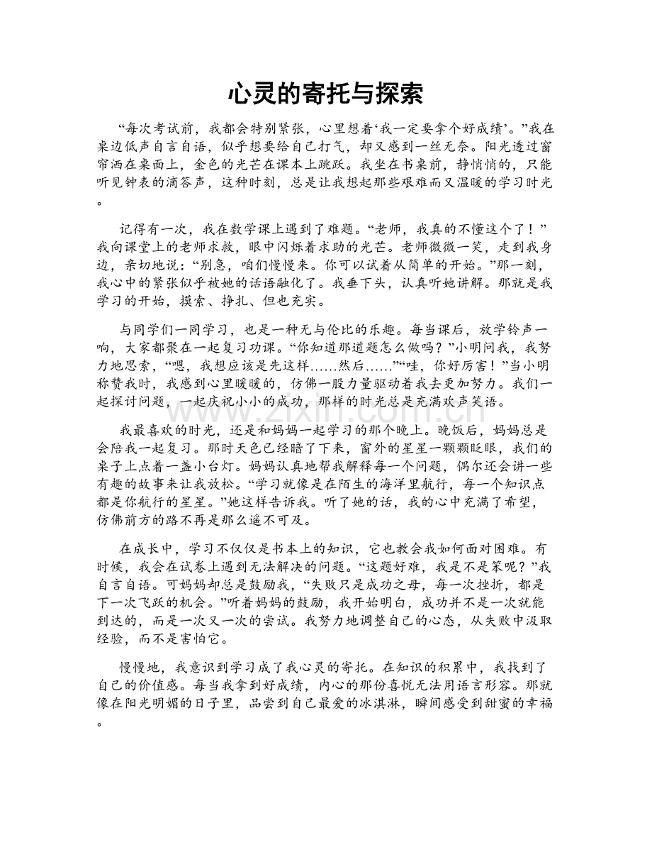 心灵的寄托与探索.doc_第1页