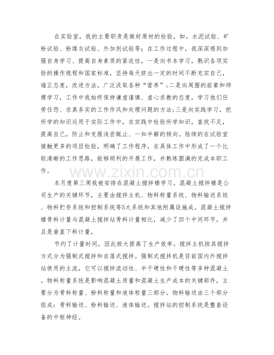 2022年试验员月度总结.doc_第2页