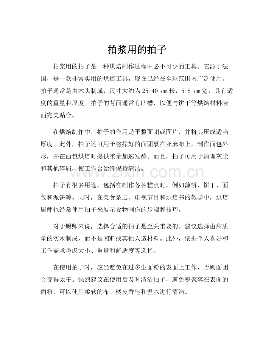 拍浆用的拍子.docx_第1页