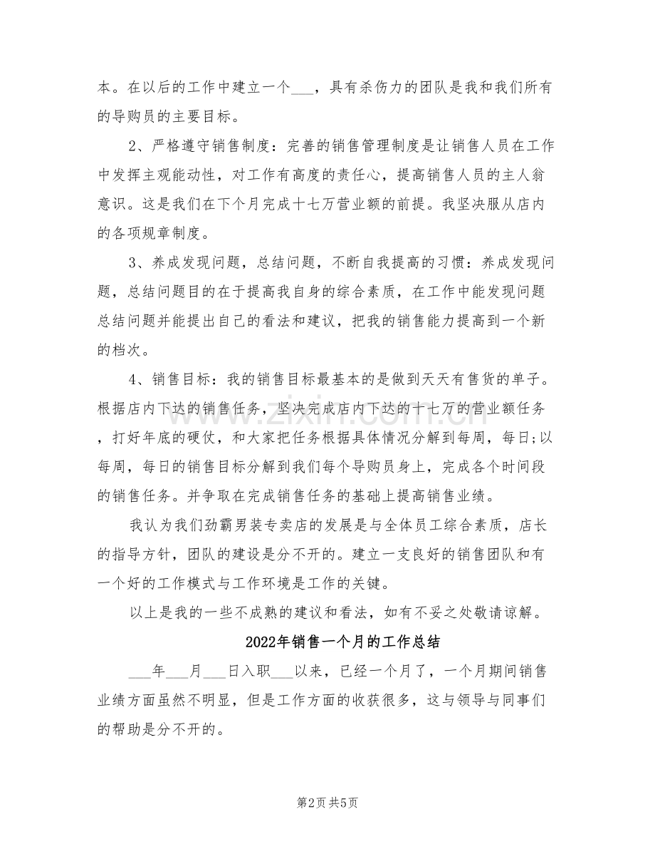 2022年销售一个月工作总结.doc_第2页