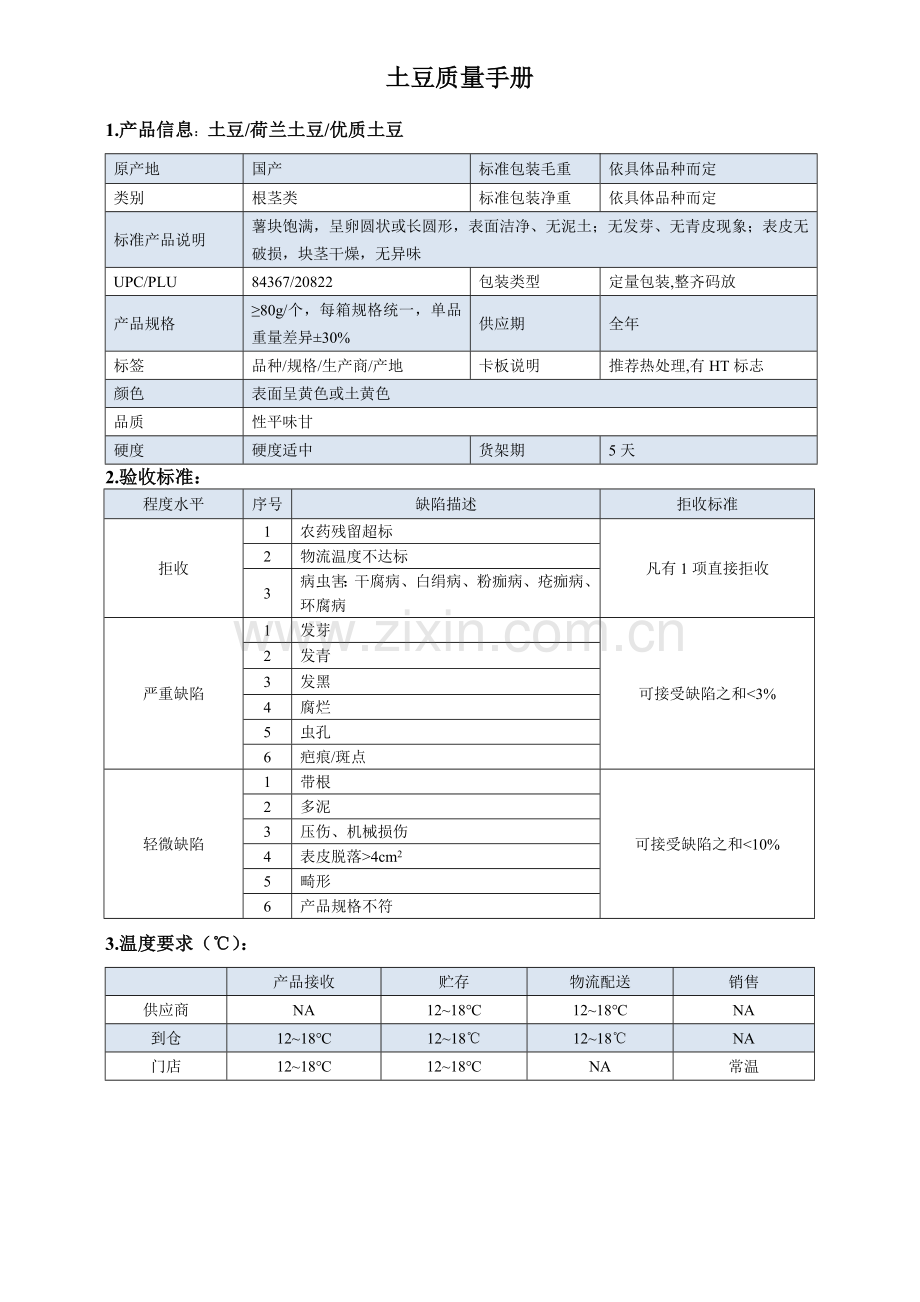 05quality-manual-Potato土豆质量手册验收标准.doc_第1页