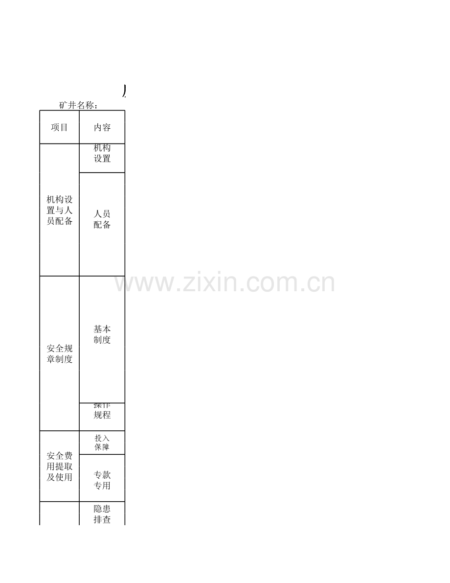 质量标准化及安全隐患检查指令书(安全管理地面部分).xlsx_第1页