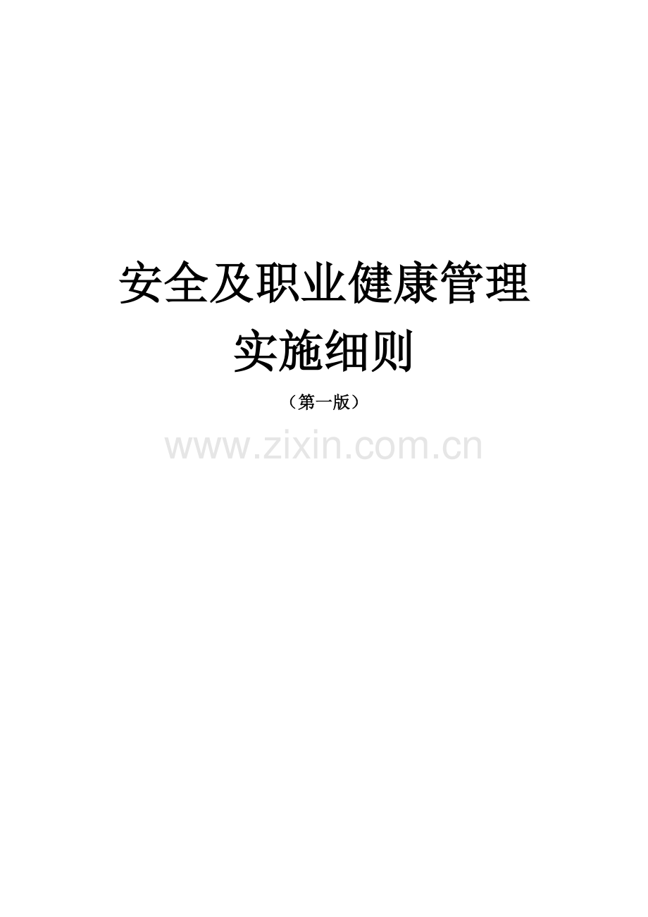 安全及职业健康管理实施细则.doc_第1页