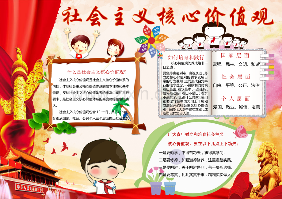 核心价值观手抄报.docx_第1页