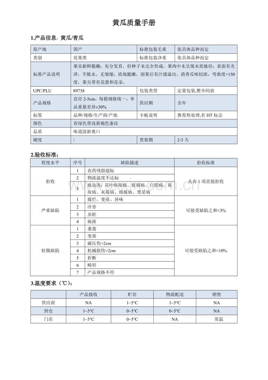 35quality-manual-Cucumber黄瓜质量手册验收标准.doc_第1页