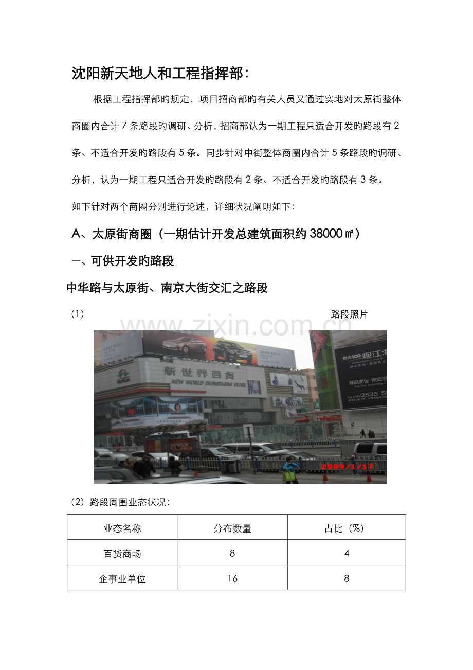 沈阳太原街商圈项目选址调研报告.doc_第1页
