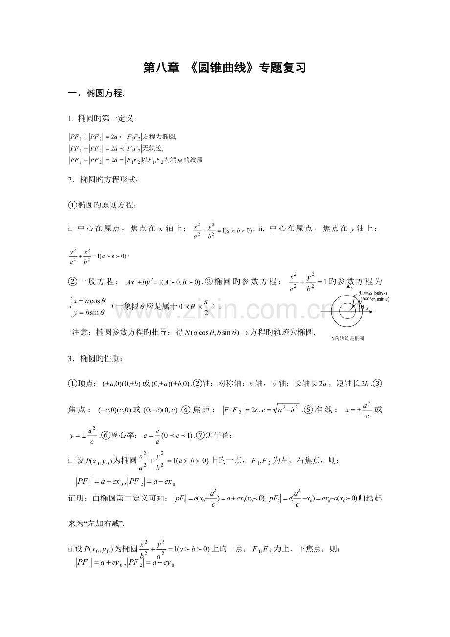 2023年高三圆锥曲线知识点总结.doc_第1页