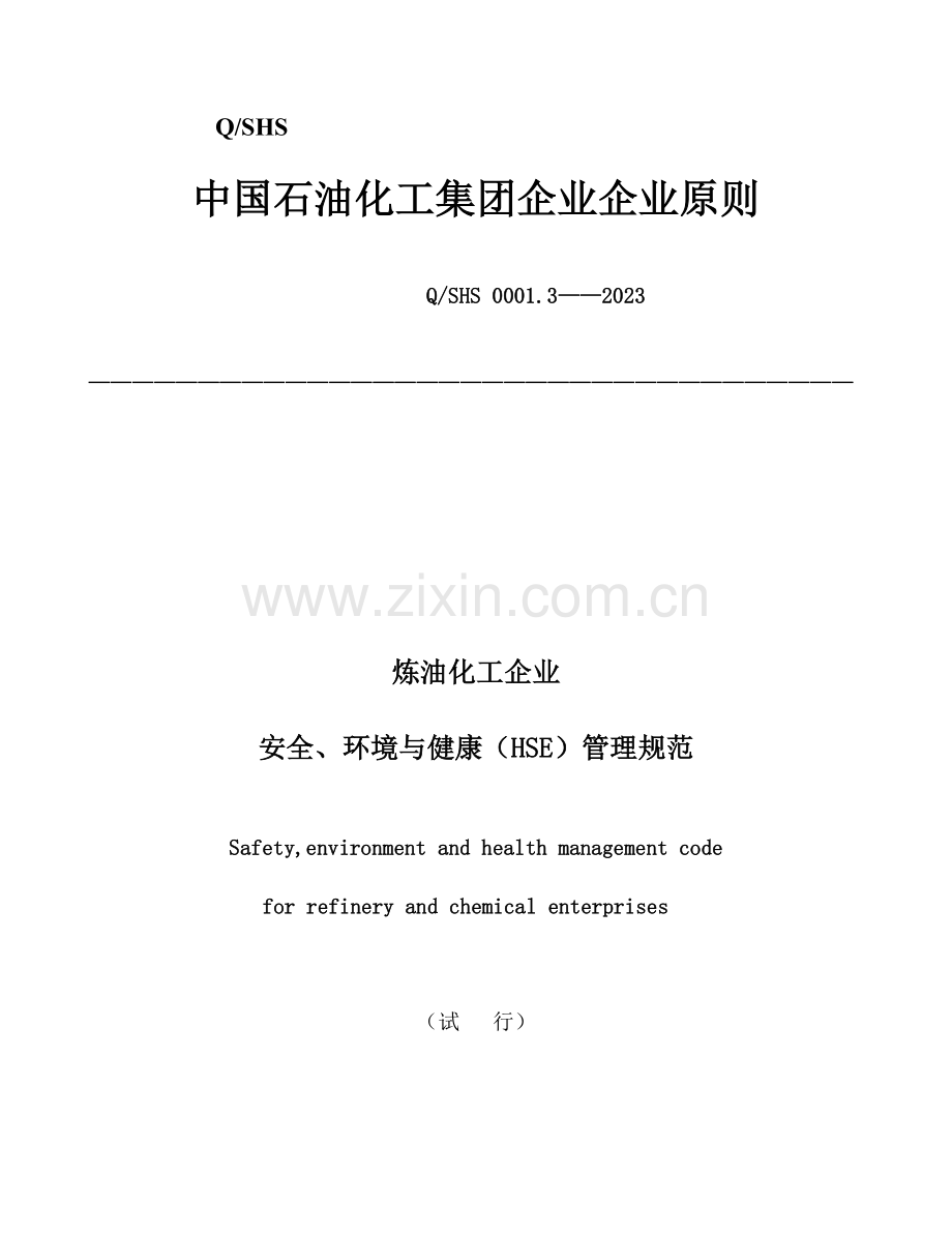 中国石油化工集团公司企业标准.doc_第1页