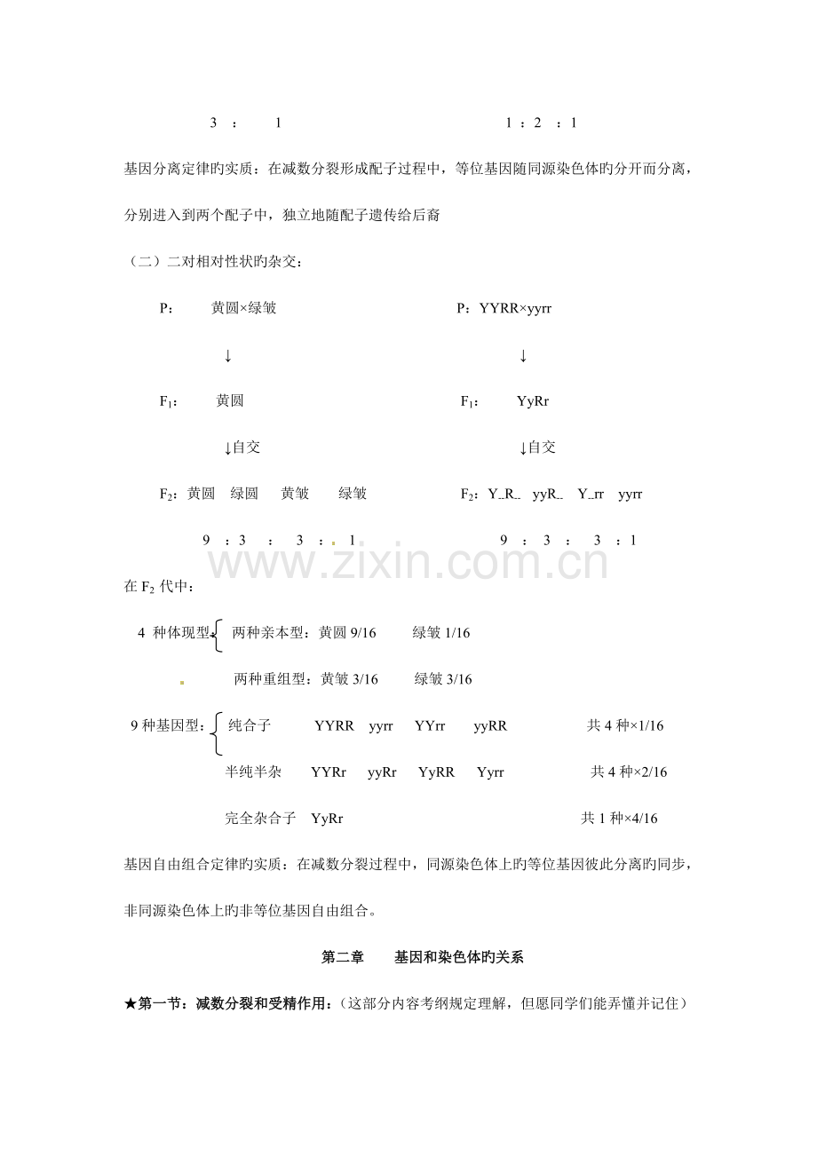2023年高中生物人教版必修二知识归纳.doc_第2页