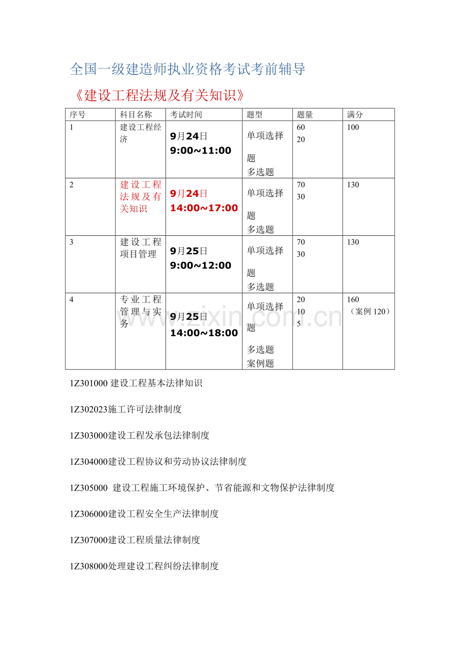2023年全国一级建造师执业资格考试考前辅导法规.doc_第1页