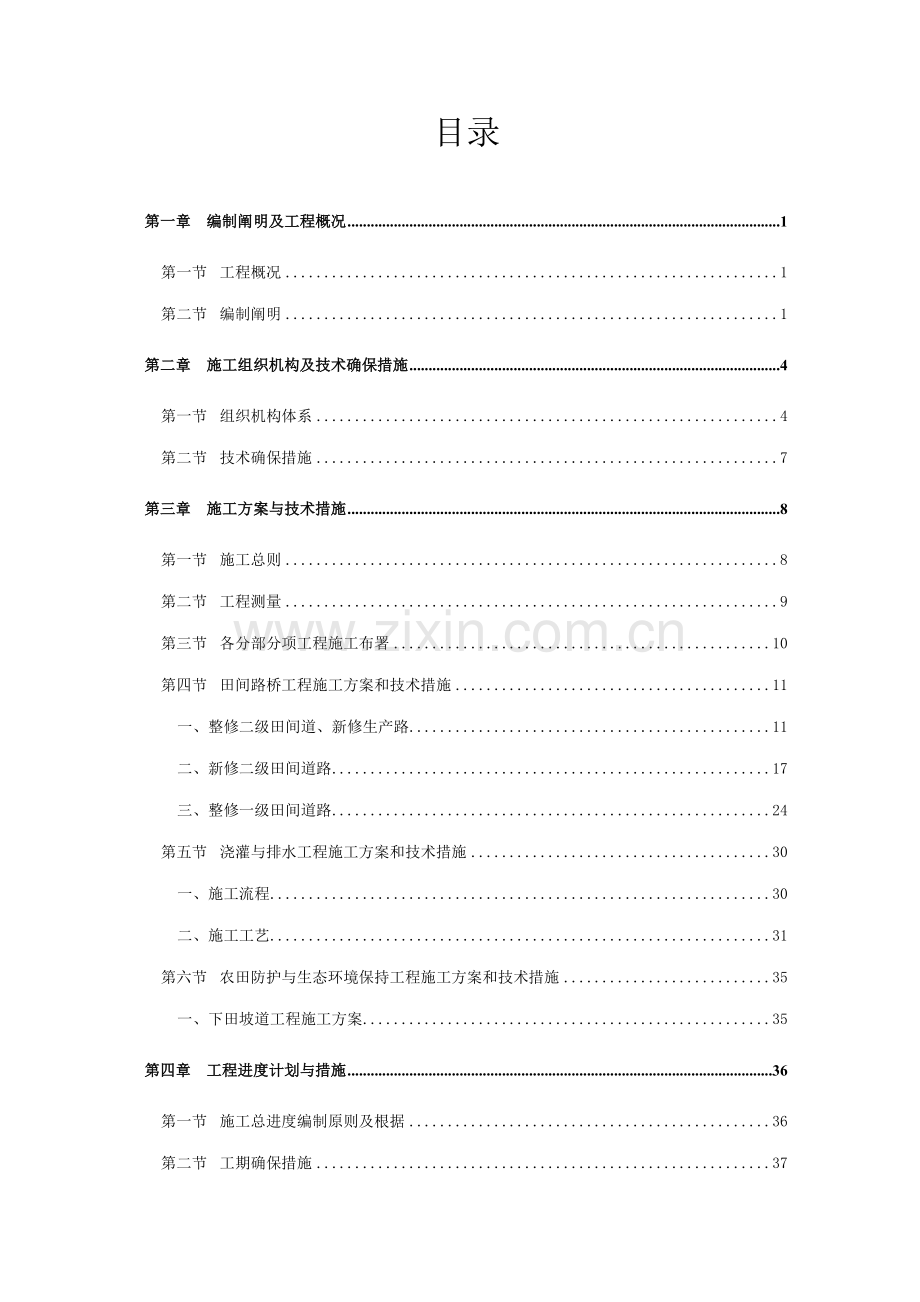 镇土地开垦项目施工组织设计.doc_第1页