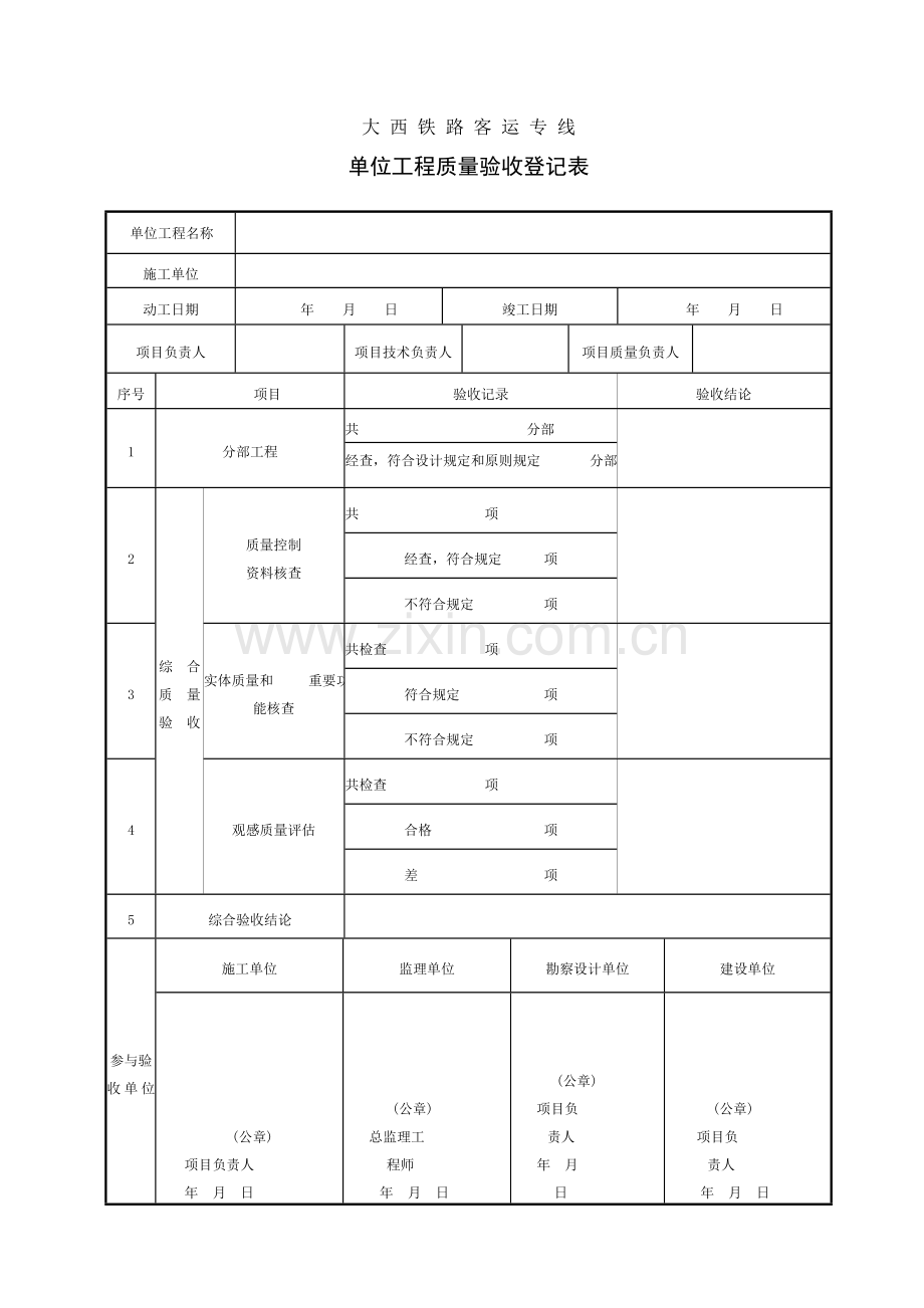 通信工程单位分部分项检验批.doc_第1页