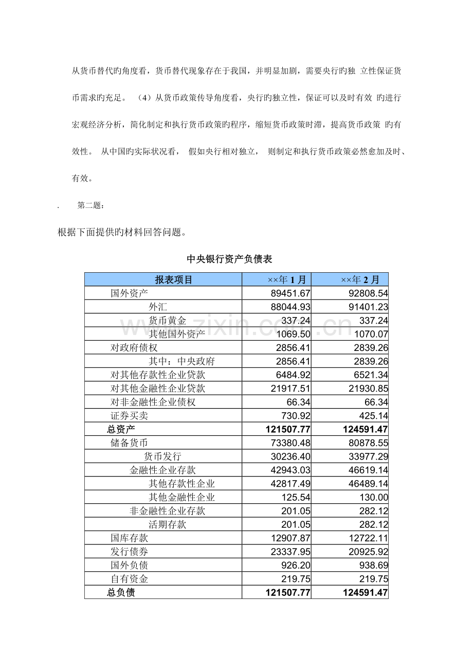 2023年电大中央银行理论与实务答案绝对.doc_第2页