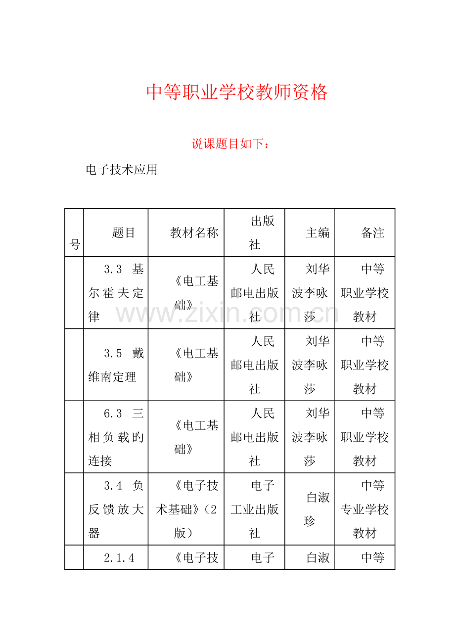2023年春季中职教师资格试讲题目.doc_第2页