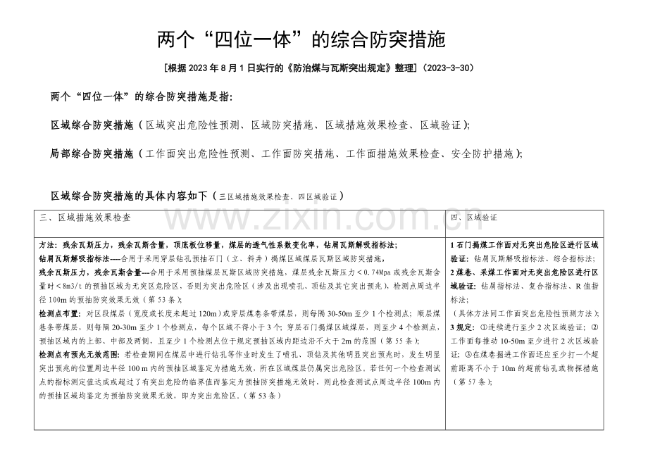 两个“四位一体”防突措施学习.doc_第1页