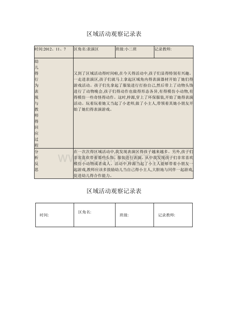 区域观察记录表.doc_第1页