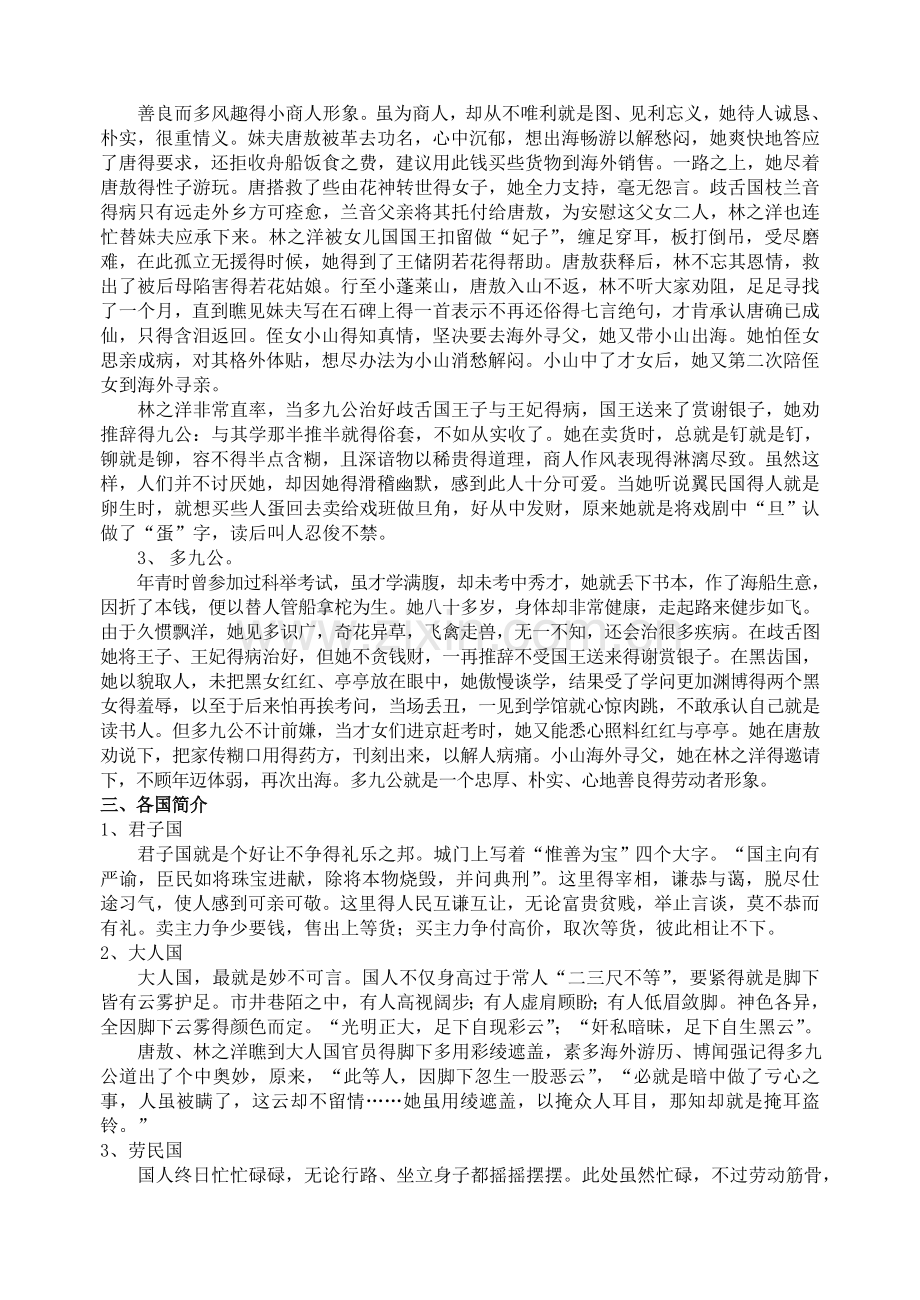 初一语文《镜花缘》名著复习提要.doc_第2页