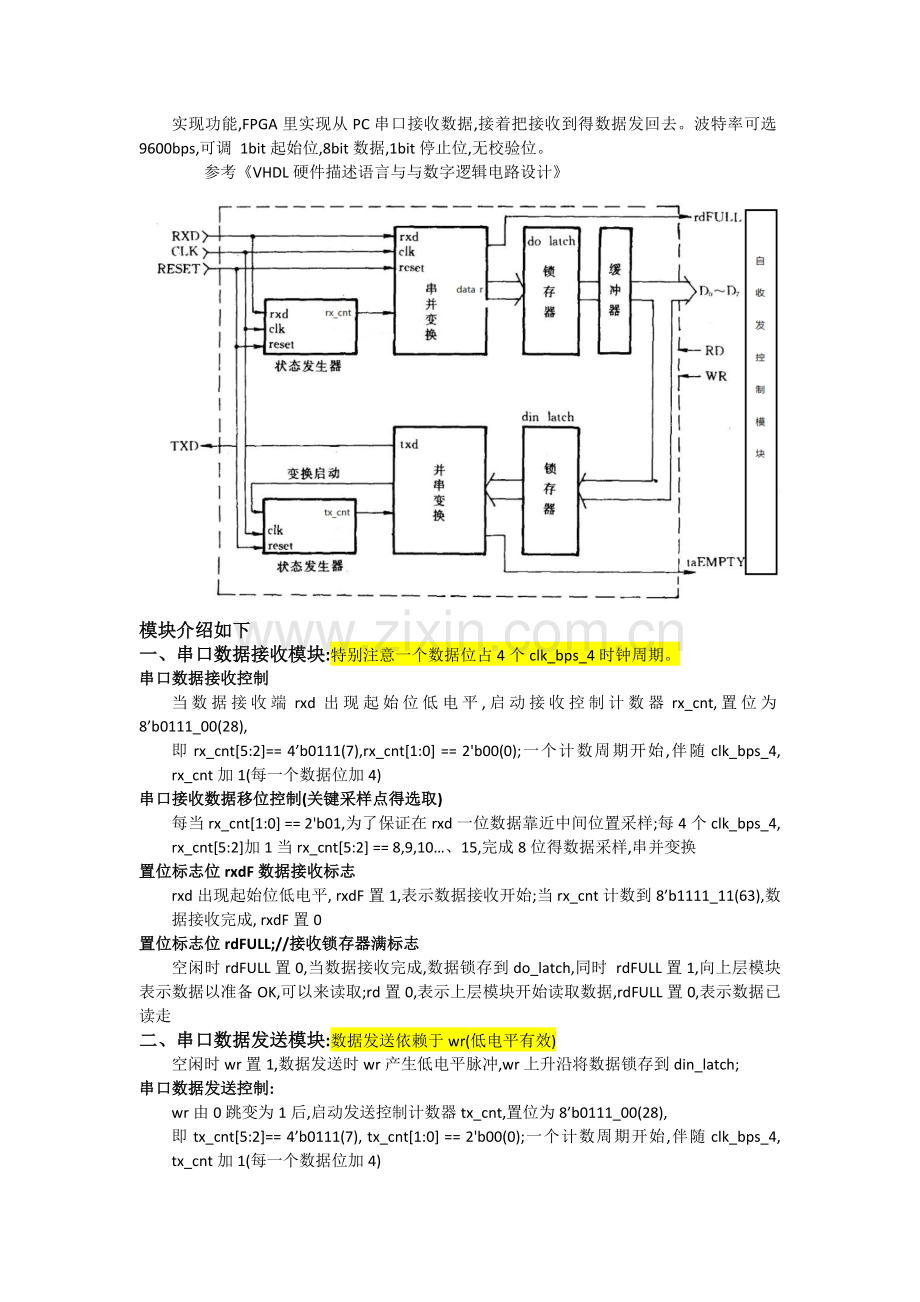 FPGA模拟串口自收发-Verilog.doc_第1页