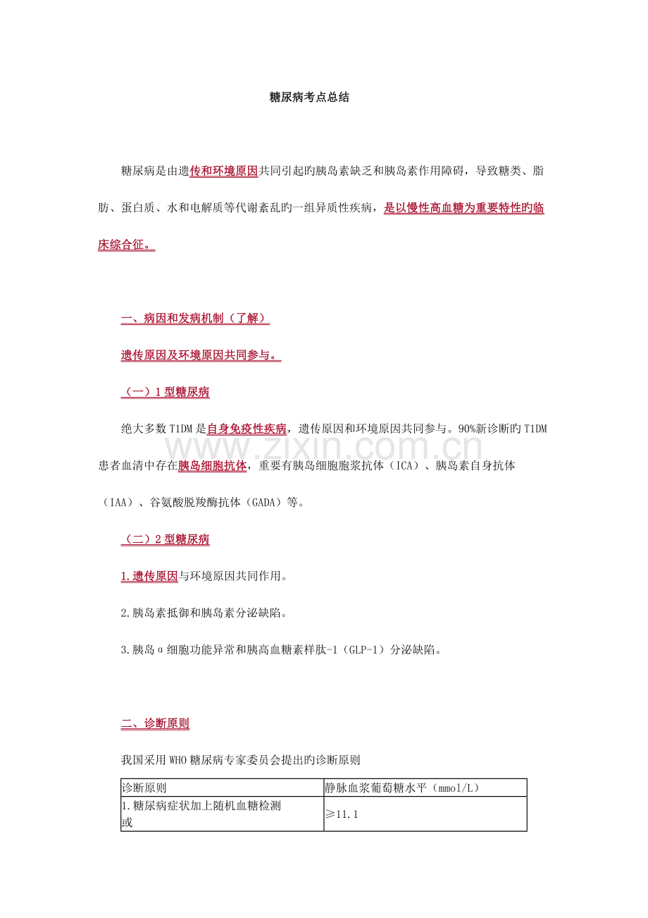 2023年糖尿病考点总结.docx_第1页