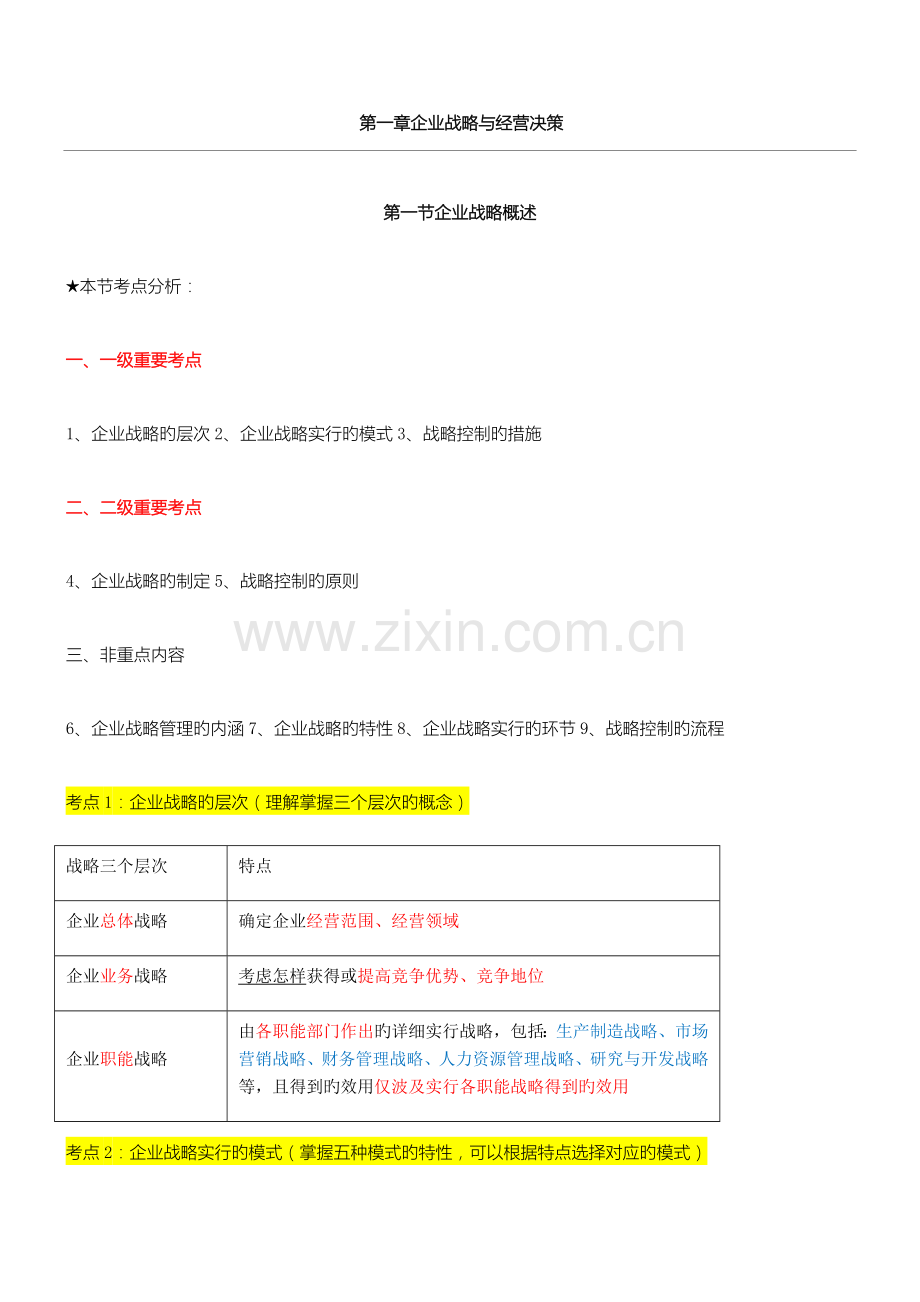 2023年中级经济师工商管理知识点汇总.doc_第1页