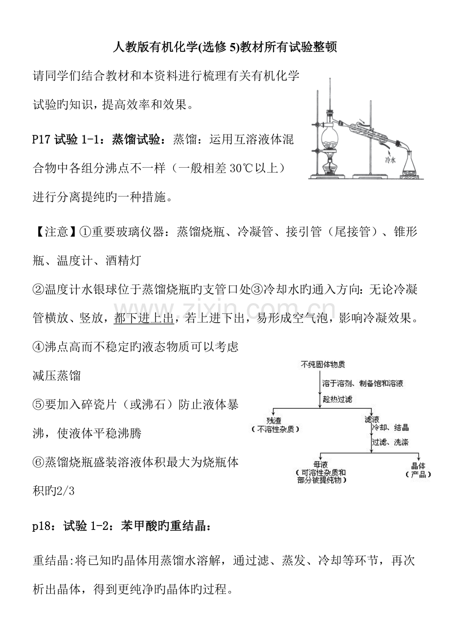 化学选修5全部实验整理.doc_第1页