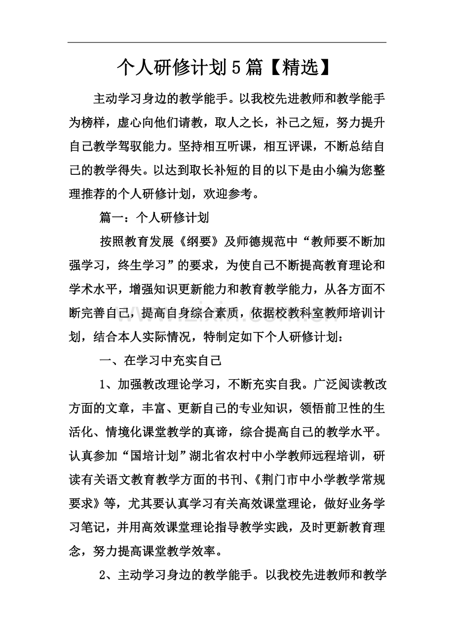 个人研修计划5篇.docx_第2页