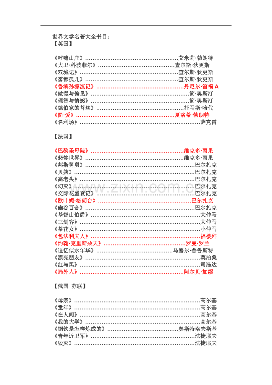 世界文学名著书目.doc_第2页