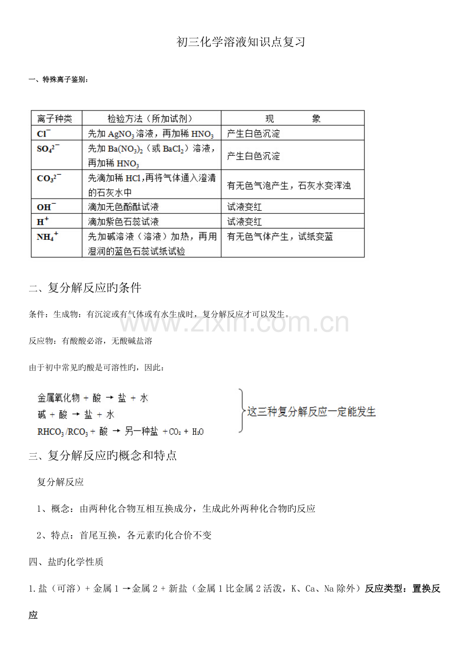 2023年初三化学溶液知识点复习.doc_第1页