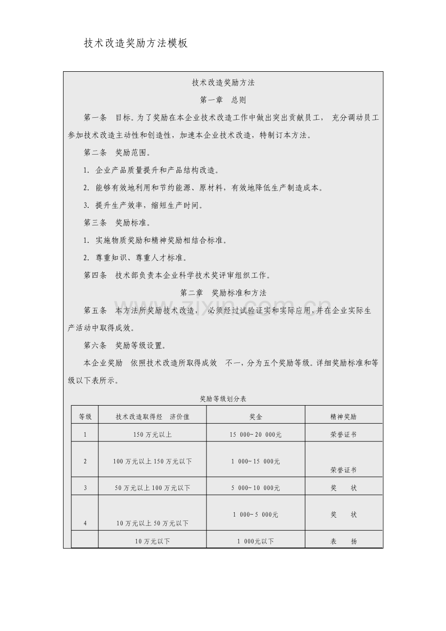 技术改造奖励办法模板.doc_第1页