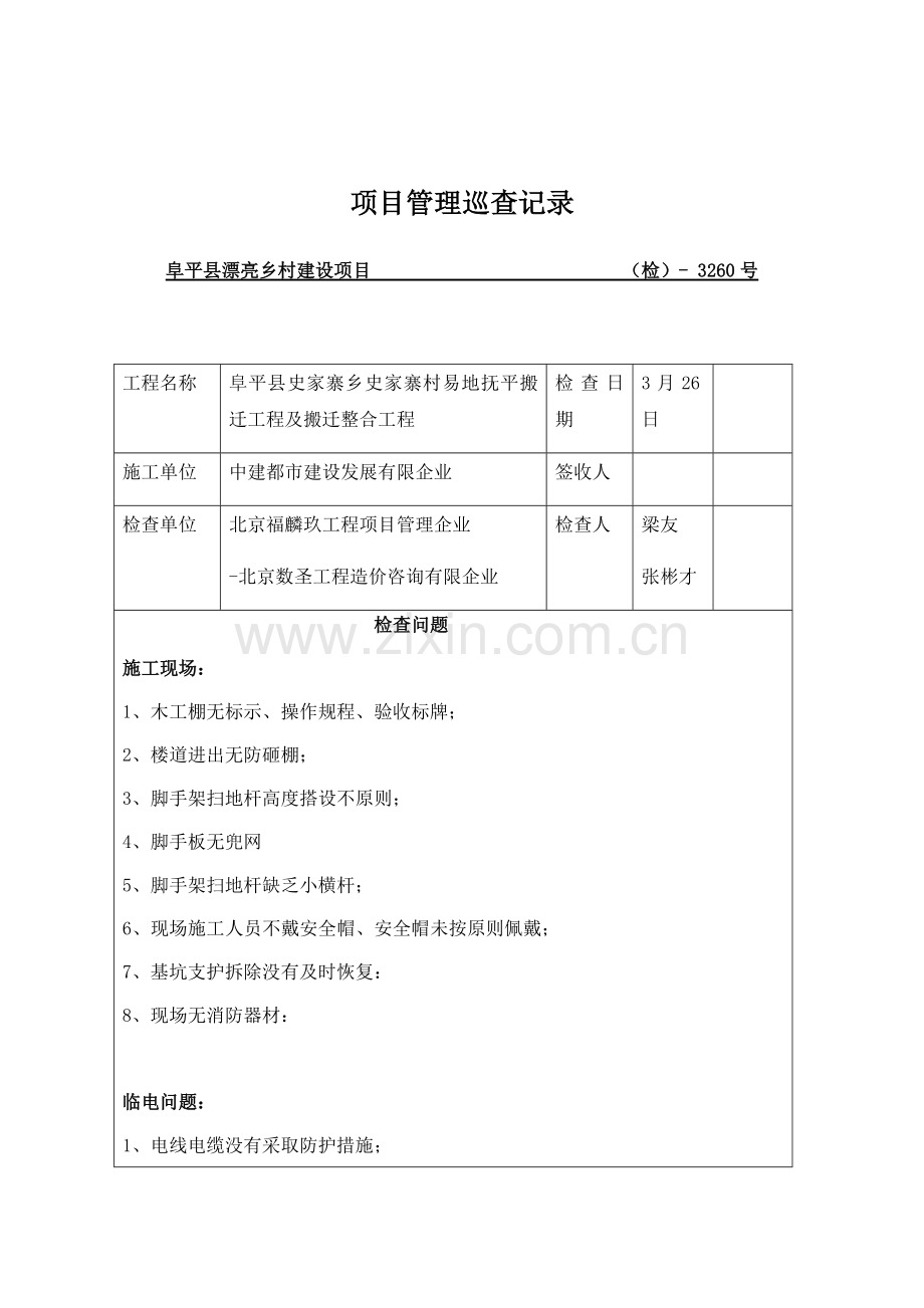 项目管理巡查记录.docx_第1页