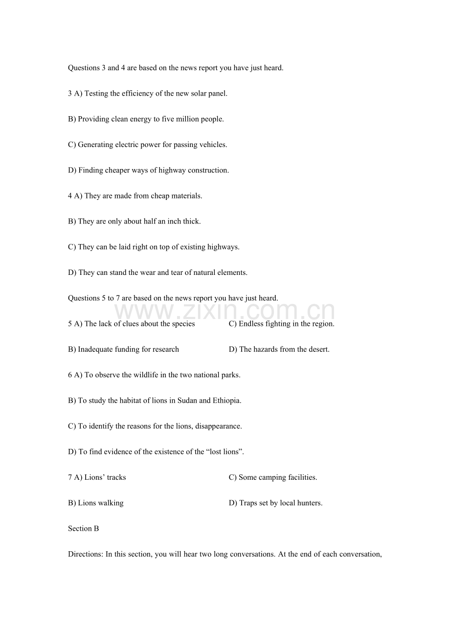 2023年12月大学英语四级考试真题第一套.docx_第2页