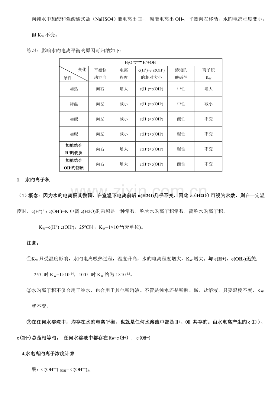 2023年选修第二节水的电离和溶液的酸碱性知识点总结详细.doc_第2页