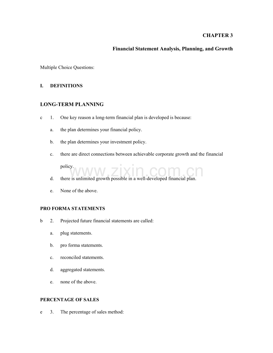 2023年公司理财英文版题库.doc_第1页
