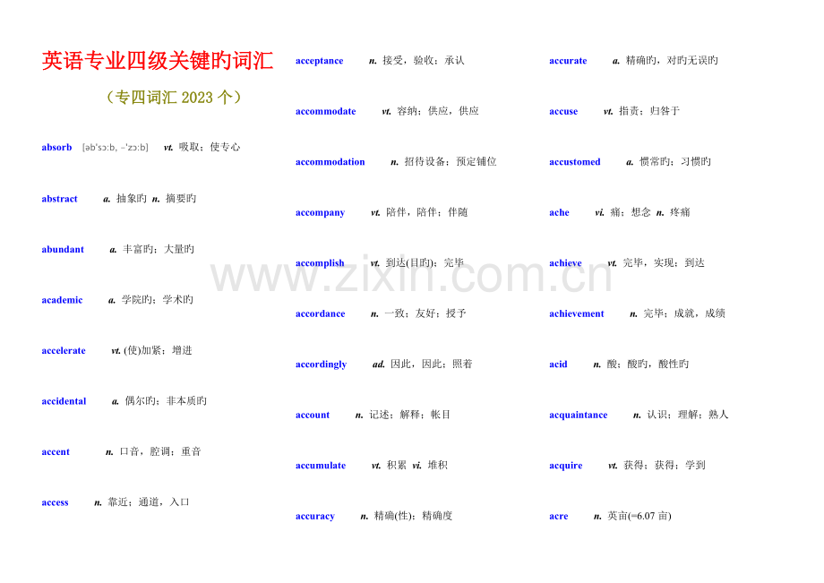 2023年专四词汇篇.doc_第1页
