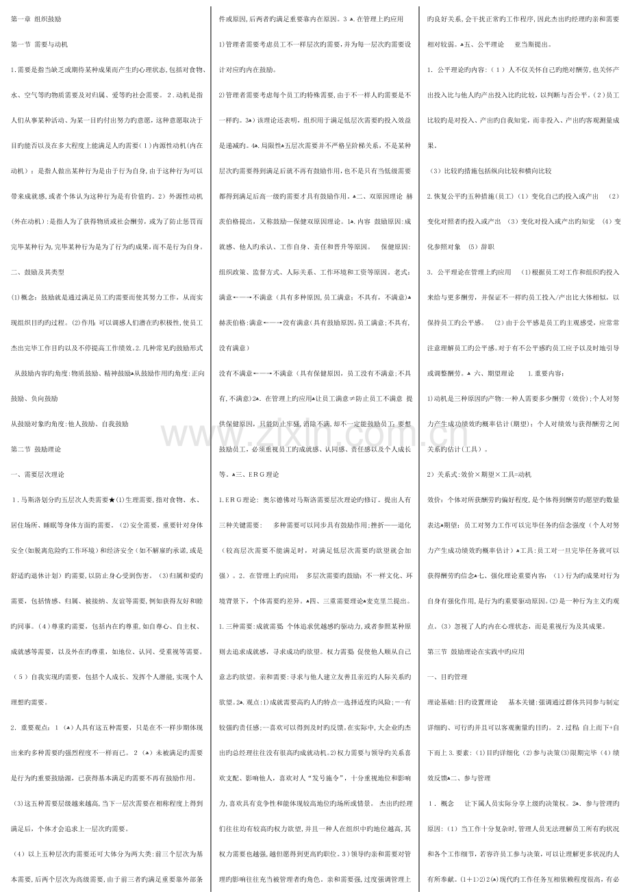 2023年中级经济师人力资源专业重点知识点背诵版.doc_第1页