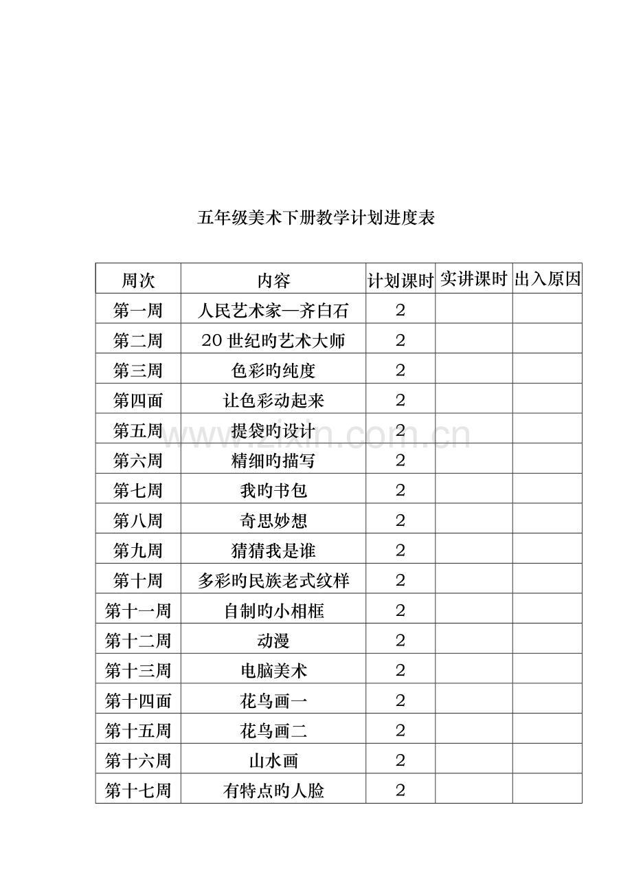 人美版五年级下册美术教案.doc_第2页