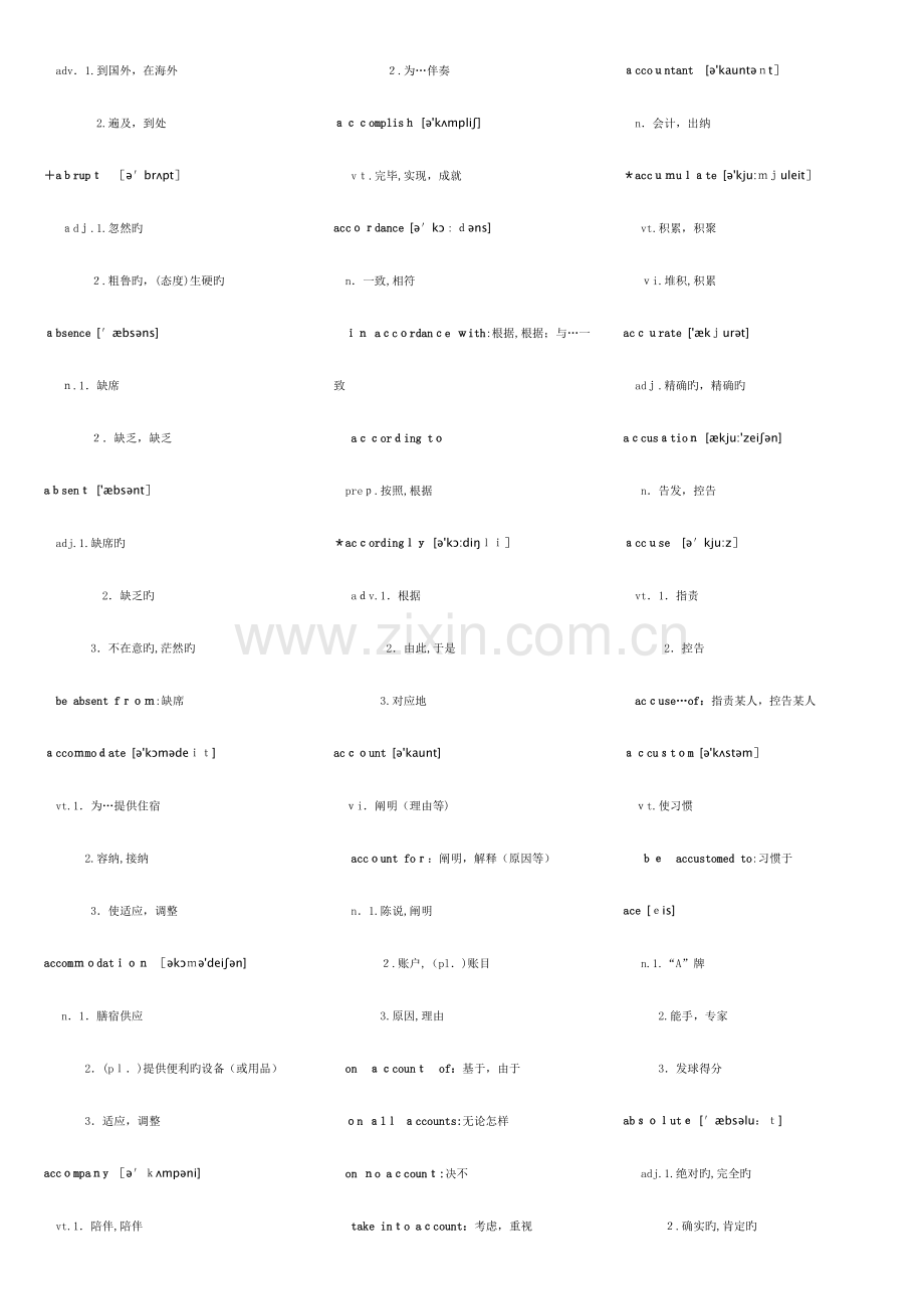 2023年专业技术人员职称英语等级考试大纲词汇表精较版含音标.doc_第2页