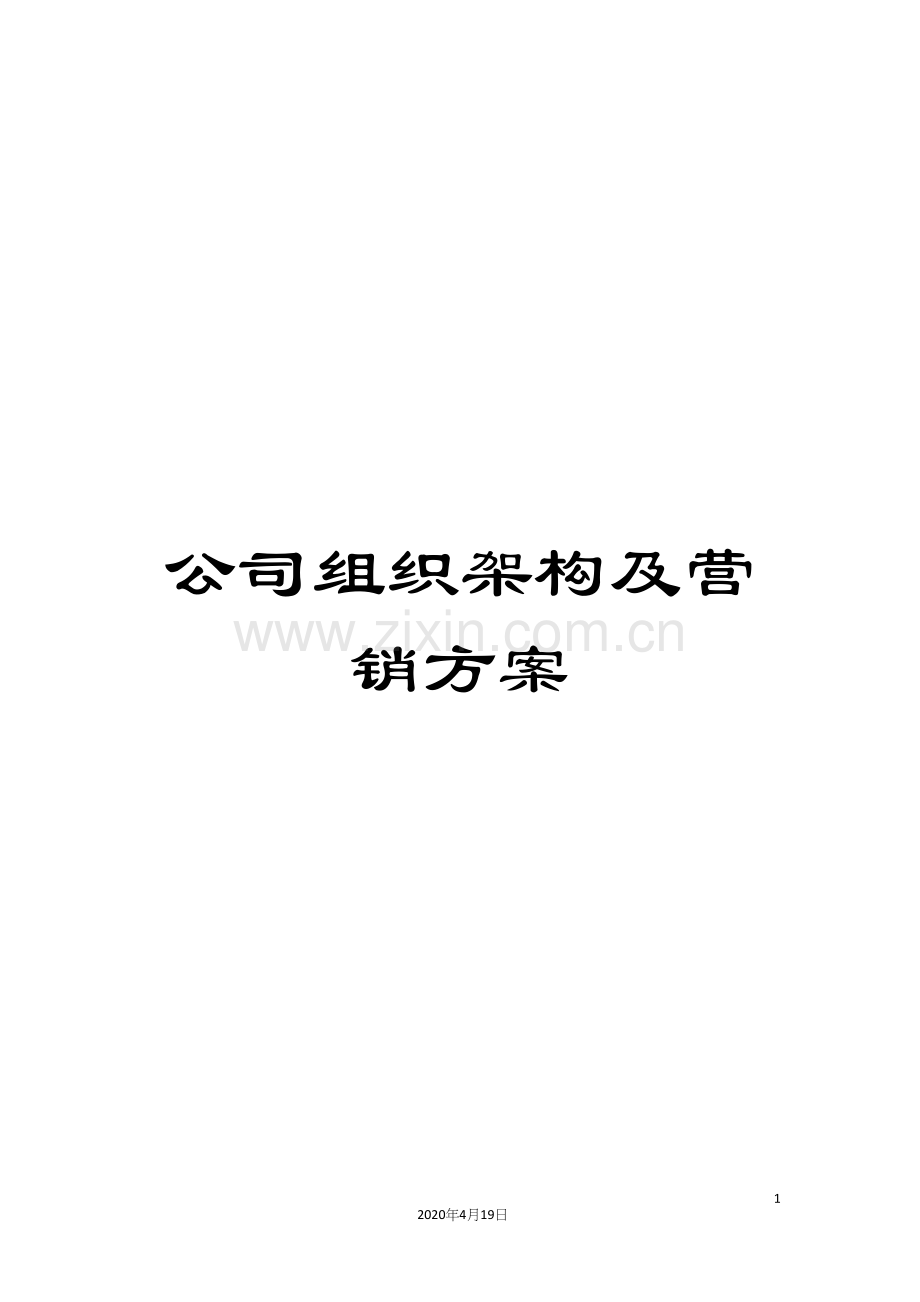 公司组织架构及营销方案.docx_第1页