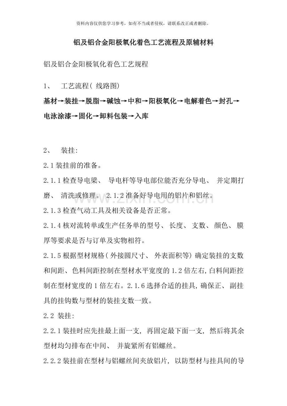 阳极氧化工艺流程样本.doc_第1页