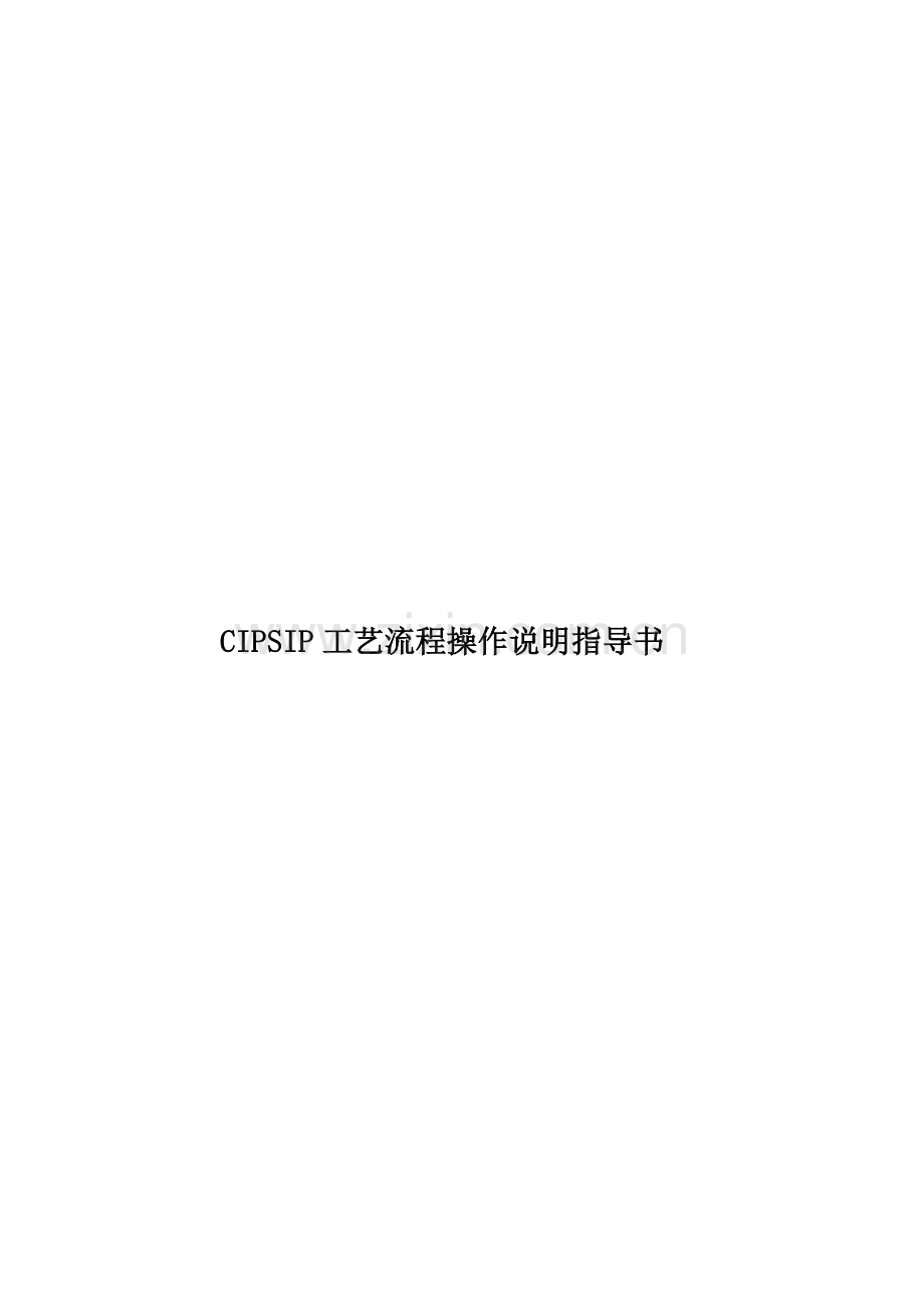 CIPSIP工艺流程操作说明指导书.doc_第1页